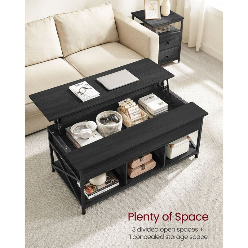 Vasagle Black Coffee Table with Lift Top And Storage For Living Room - Can be used a desk when working from sofa