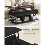 Vasagle Black Coffee Table with Lift Top And Storage For Living Room - Can be used a desk when working from sofa