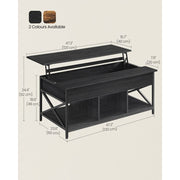 Vasagle Black Coffee Table with Lift Top And Storage For Living Room - Can be used a desk when working from sofa