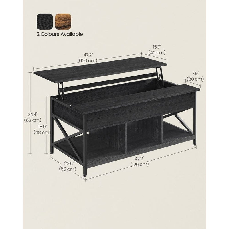 Vasagle Black Coffee Table with Lift Top And Storage For Living Room - Can be used a desk when working from sofa