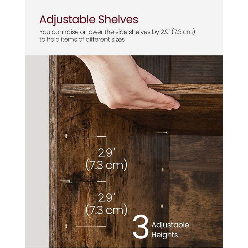 Vasagle Entryway Shoe Storage Bench with Cushion, Rustic Brown