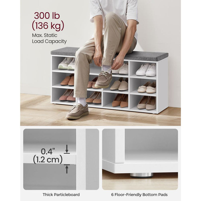 Vasagle Entryway Shoe Storage Bench with Cushion