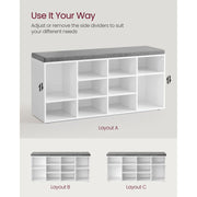 Vasagle Entryway Shoe Storage Bench with Cushion