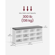 Vasagle Entryway Shoe Storage Bench with Cushion