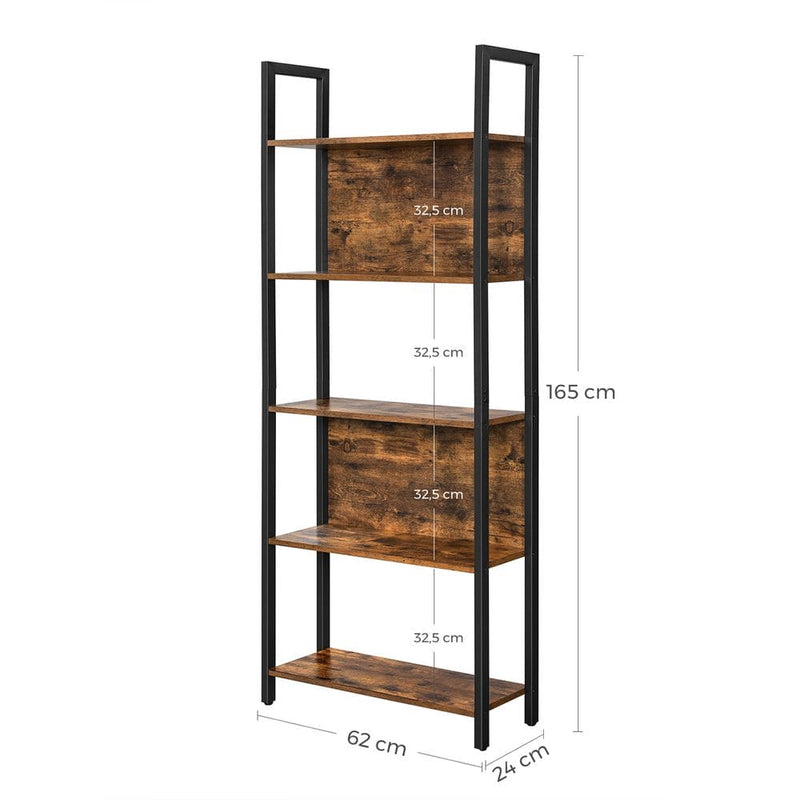 Vasagle Industrial Style Bookcase, 5 Tiers
