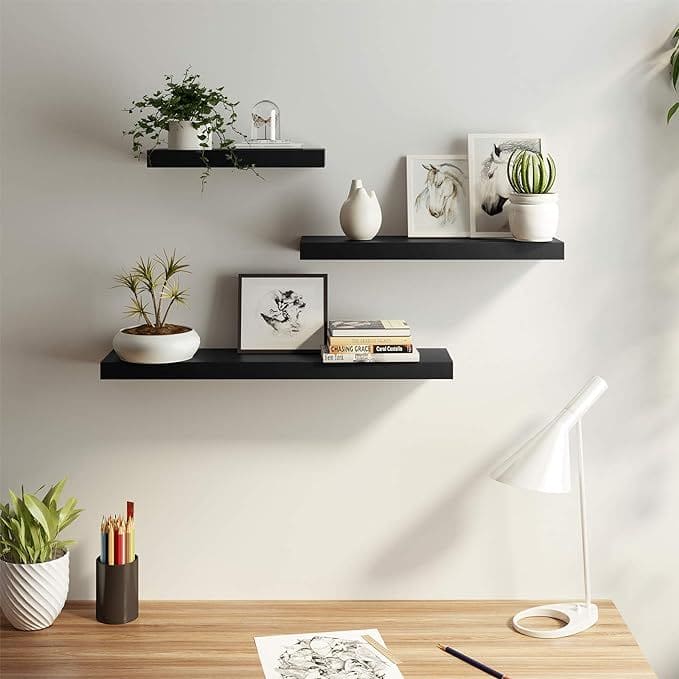 Vasagle Floating Wall Shelf, Black, 40cm