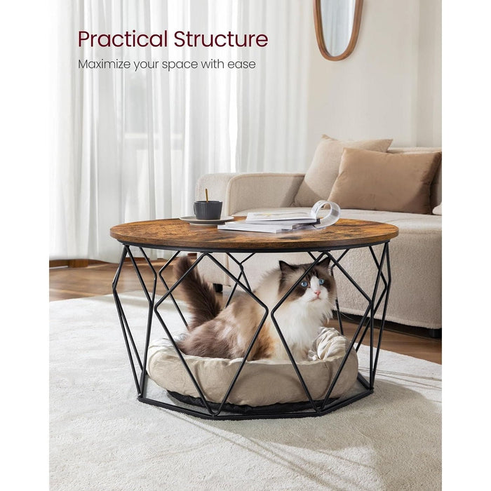 Vasagle Round Coffee Table With Storage