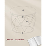 Vasagle Round Industrial Coffee Table With Geometric Storage Base - Perfect For Smaller Living Rooms