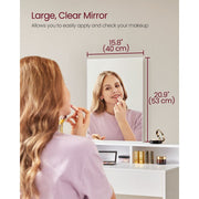 Vasagle White Dressing Table With Mirror and Drawers