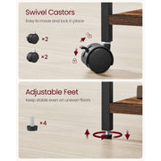 Vasagle 3 Drawer Filing Cabinet With Wheels For Home Office