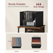 Vasagle 3 Drawer Filing Cabinet With Wheels For Home Office