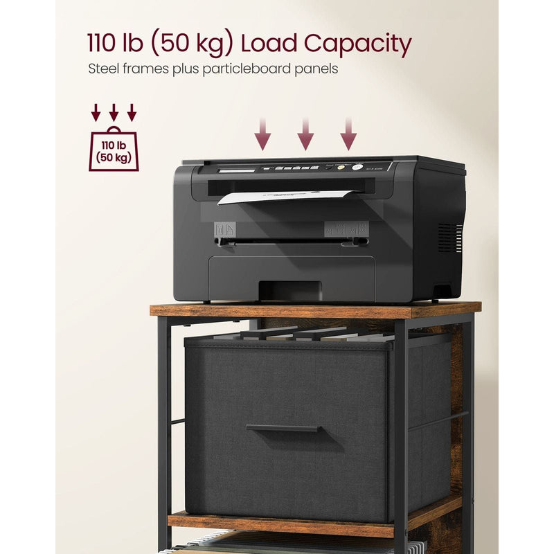 Vasagle 3 Drawer Filing Cabinet With Wheels For Home Office