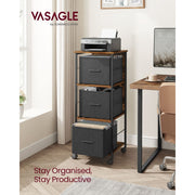 Vasagle 3 Drawer Filing Cabinet With Wheels For Home Office