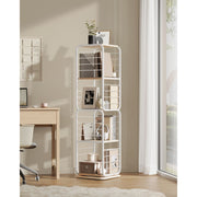 Vasagle 4 Shelf 360 Rotating Bookshelf, Beige and White