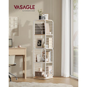 Vasagle 4 Shelf 360 Rotating Bookshelf, Beige and White
