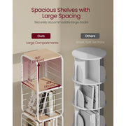 Vasagle 4 Shelf 360 Rotating Bookshelf, Beige and White