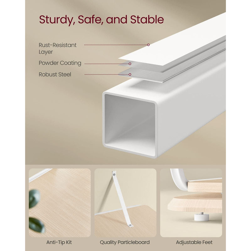 Vasagle 4 Shelf 360 Rotating Bookshelf, Beige and White