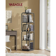 Vasagle Black 4 Shelf 360 Rotating Bookshelf For Home Office Living Room