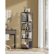 Vasagle Black 4 Shelf 360 Rotating Bookshelf For Home Office Living Room
