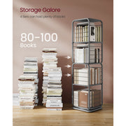 Vasagle 4 Tier 360 Rotating Bookshelf, Grey