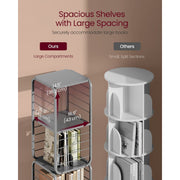 Vasagle 4 Tier 360 Rotating Bookshelf, Grey