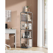 Vasagle 4 Tier 360 Rotating Bookshelf, Grey