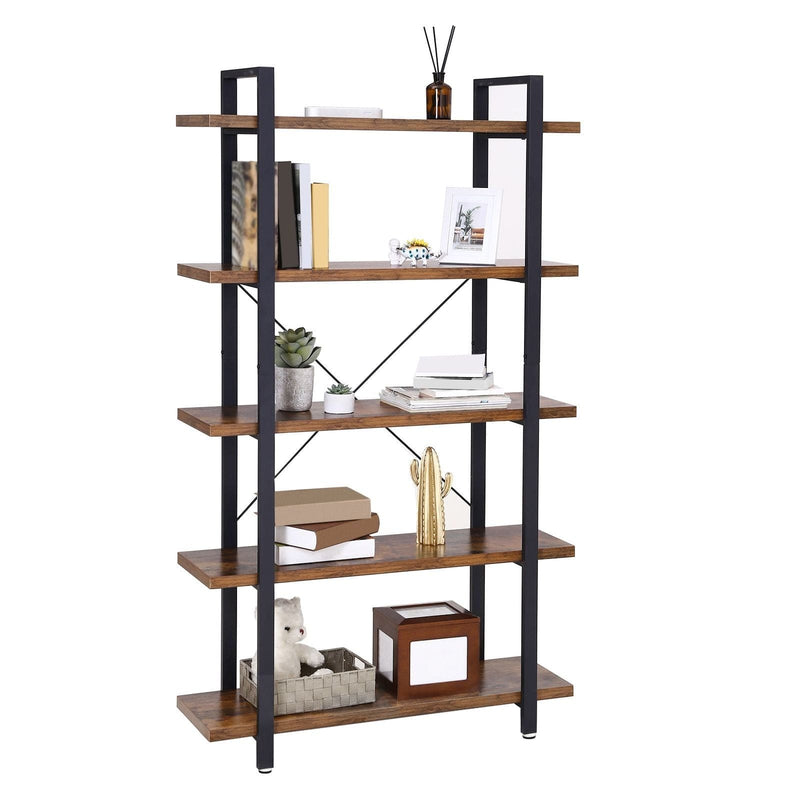 5 Shelf Industrial Style Open Bookcase by Vasagle