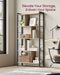 Vasagle 5 Tier Bookcase Rustic Black and Brown