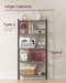 Vasagle 5 Tier Bookcase Rustic Black and Brown
