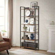 Vasagle 6 Tier Bookshelf, Rustic Industrial Style