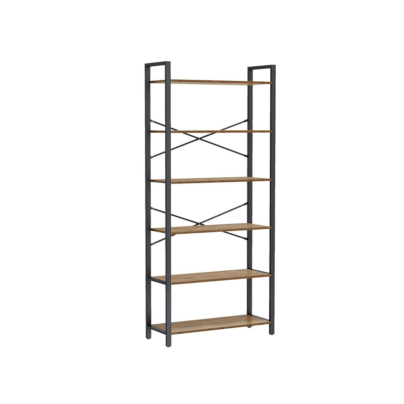 Rustic Industrial 6 Tier Bookshelf by Vasagle