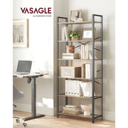 Rustic Industrial 6 Tier Bookshelf by Vasagle
