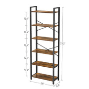 Vasagle 6 Tier Industrial Bookcase For Small Spaces