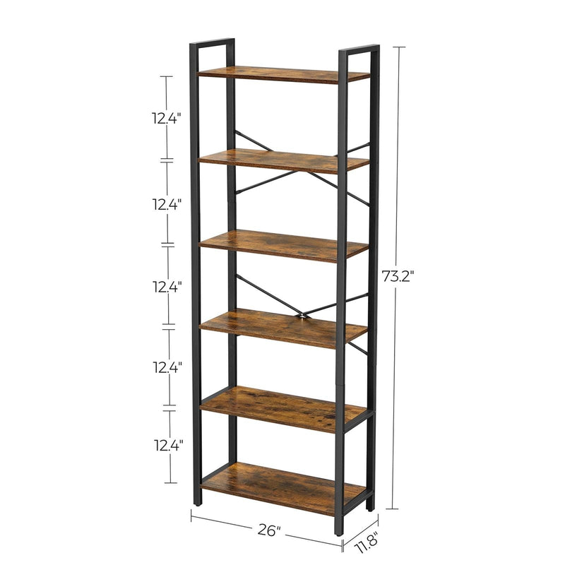 Vasagle 6 Tier Industrial Bookcase For Small Spaces