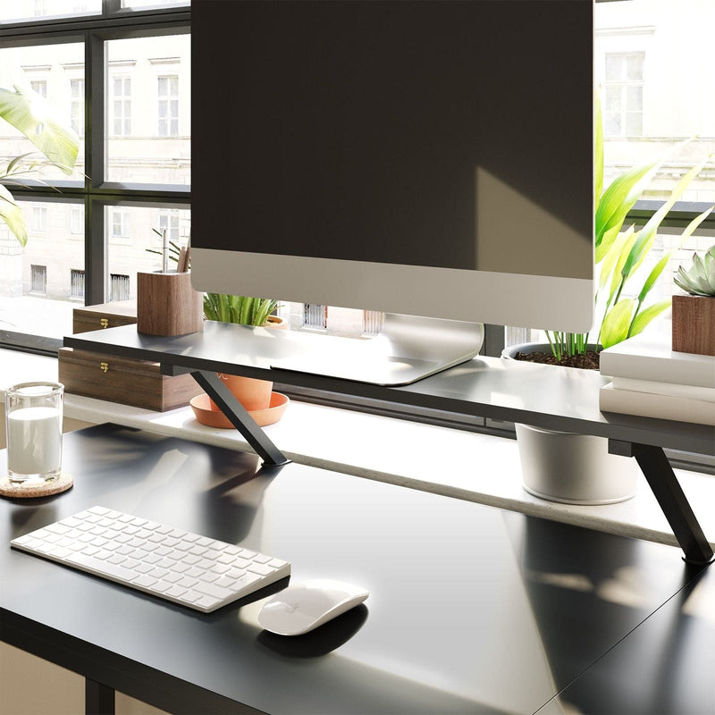 Vasagle Black Corner Computer Desk With Monitor Stand For Home Office