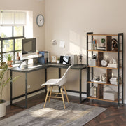 Vasagle Black Corner Computer Desk With Monitor Stand For Home Office