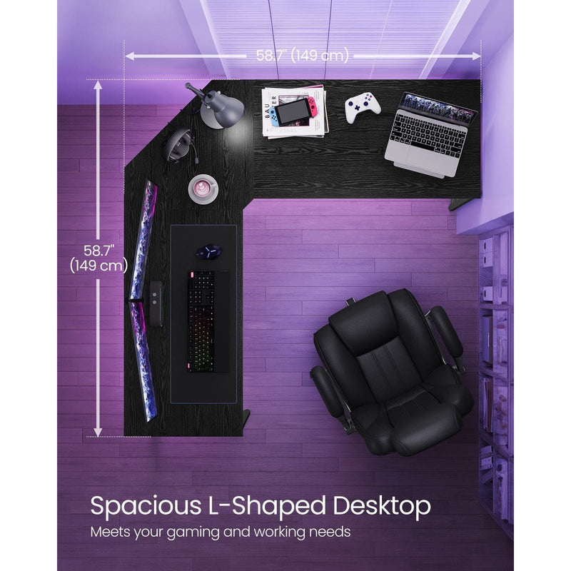 Vasagle Black Corner Desk For Home Office