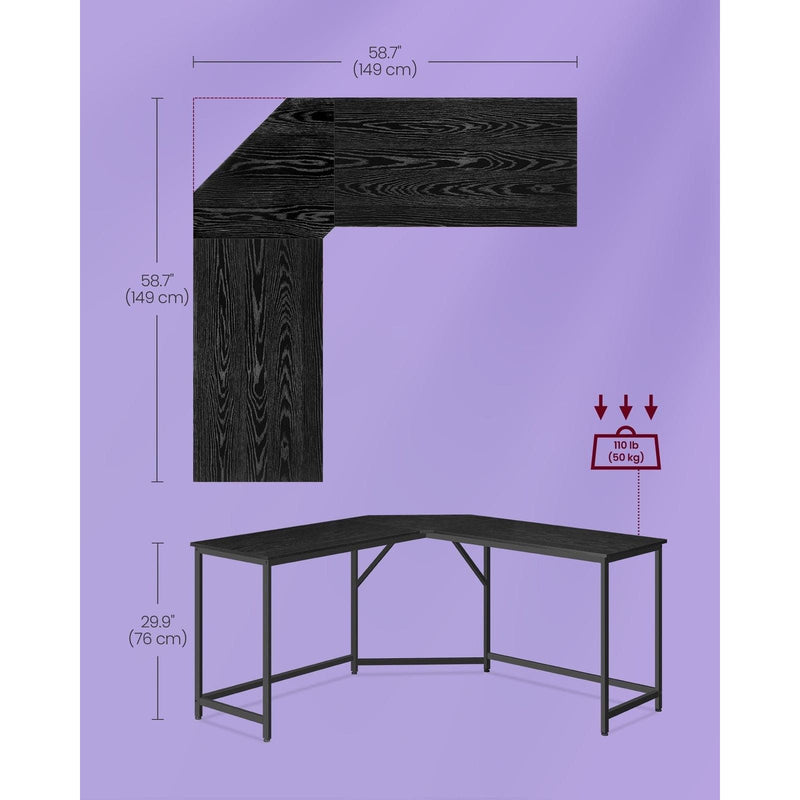 Vasagle Black Corner Desk For Home Office