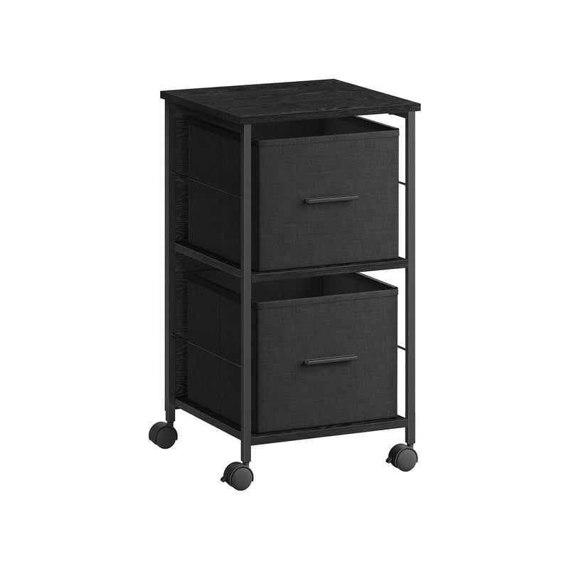 Vasagle Black Filing Cabinet With 2 Drawers For Home Office