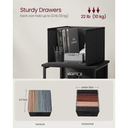 Vasagle Black Filing Cabinet With 2 Drawers For Home Office