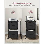 Vasagle Black Filing Cabinet With 2 Drawers For Home Office