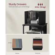 Vasagle Black Filing Cabinet 3 Drawers For Home Office