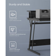 Vasgle Black Gaming Desk With LED Lights For Home Office or Bedroom