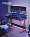 Image of a Vasagle Black Gaming Desk With LED Lights