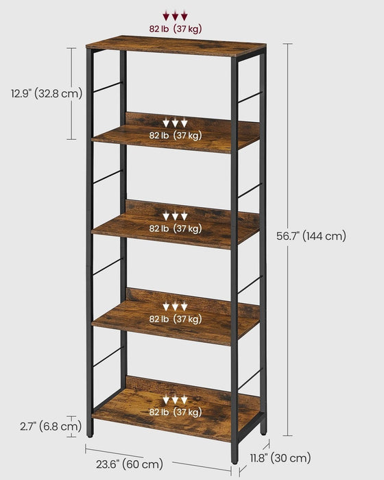 Image of a Vasagle Bookcase With 5 Shelves