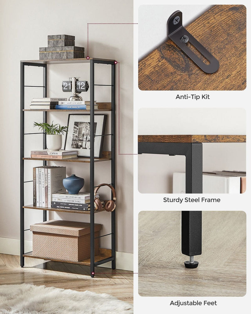Vasagle Bookcase With 5 Shelves