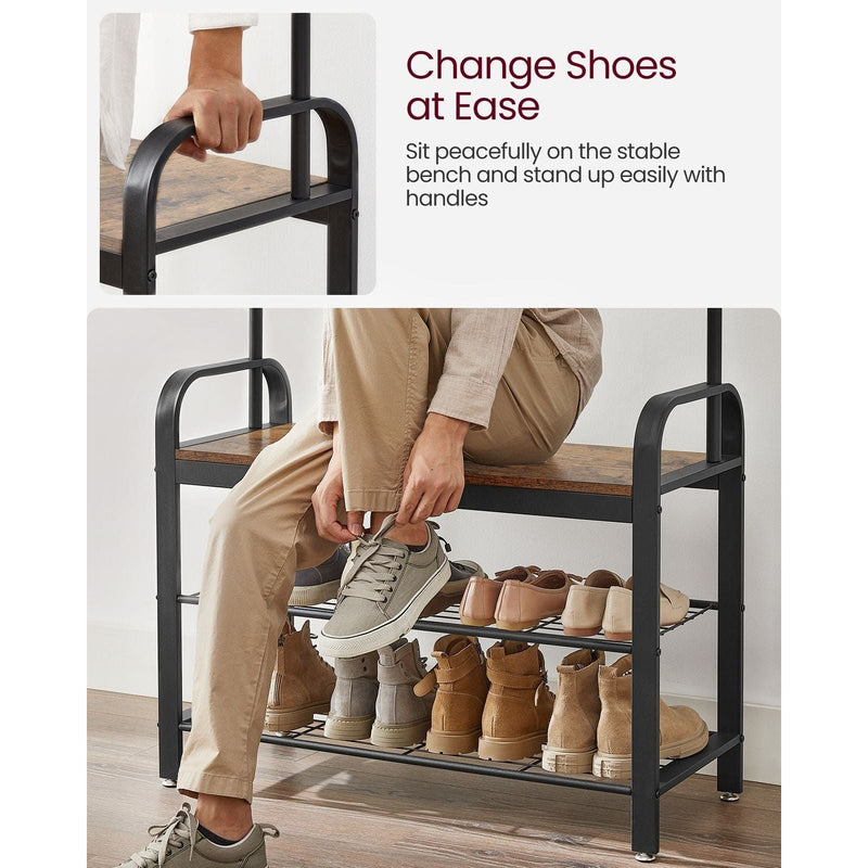 Vasagle Coat Rack With Shoe Storage Bench