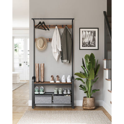 Vasagle Coat Rack With Shoe Storage Bench