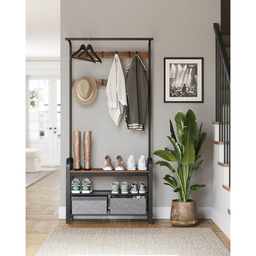 Vasagle Coat Rack With Shoe Storage Bench