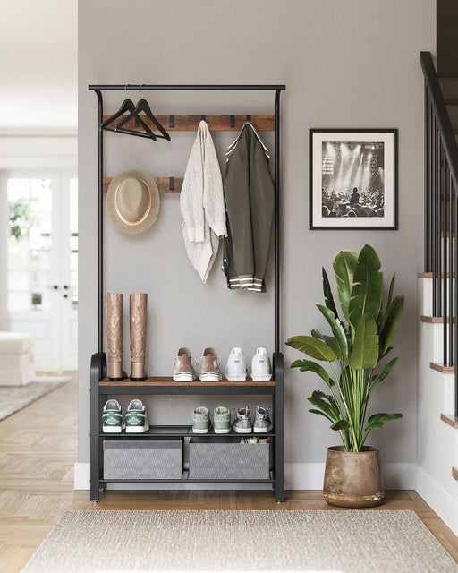 Vasagle Coat Rack With Shoe Storage Bench